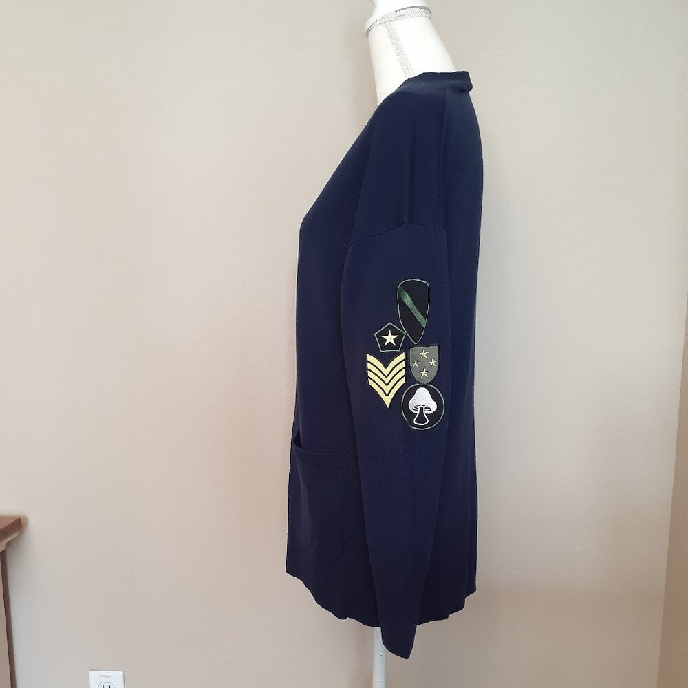 Equipment FEMME Patch Sleeve Knit Cardigan